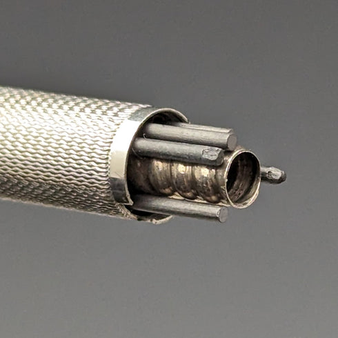 1950 British Vintage Yard O Red Sterling Silver Propelled Pencil with Paper Box and Genuine Refill